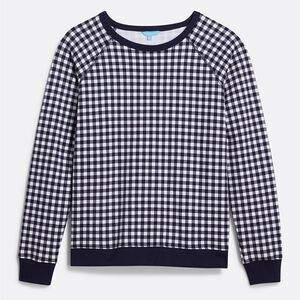 Draper James Women’s Multi Gingham Natalie 100% Cotton Sweatshirt Size : XS